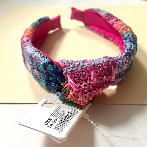 🏷️🆕🎉 pink & purple colorful threaded knotted headband - Picture 3 of 12